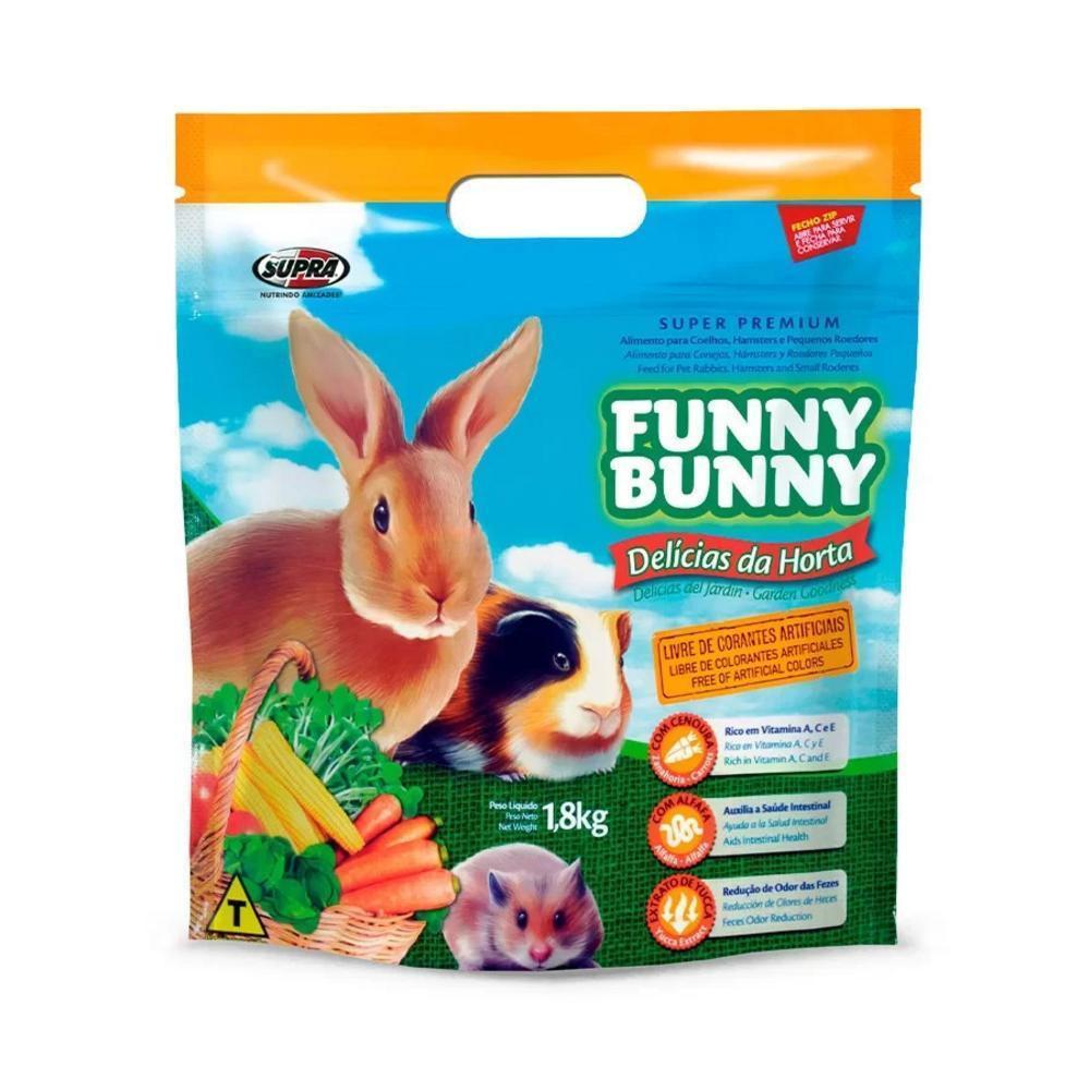 Ração Supra Funny Bunny Delícias da Horta Coelhos, Hamster e Outros Pequenos Roedores - 1,8Kg - 2