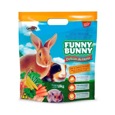 Ração Supra Funny Bunny Delícias da Horta Coelhos, Hamster e Outros Pequenos Roedores - 1,8Kg