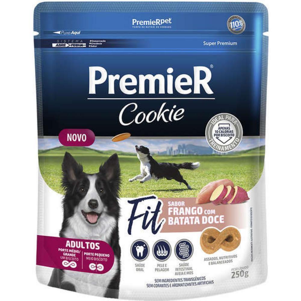 Biscoito Premier Cookie Fit para Cães Adultos Sabor Frango com Batata Doce 250g - 1