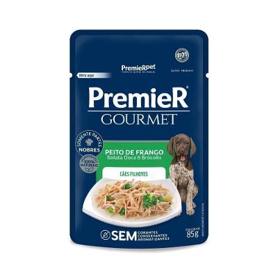 Ração Úmida Premier Gourmet para Cães Filhotes Sabor Peito de Frango, Batata Doce e Brócolis 85g