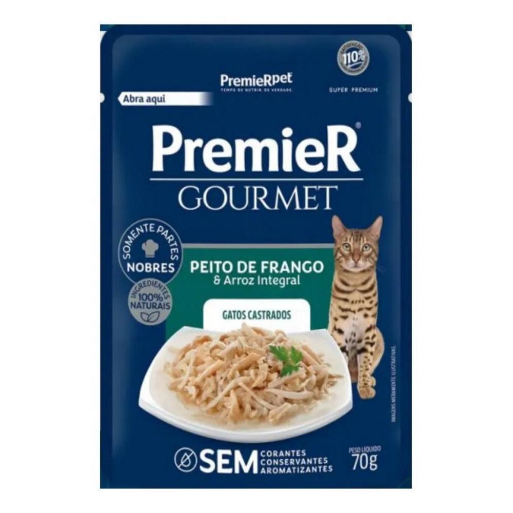 Ração Úmida Premier Gourmet Gatos Adultos Frango 70g - 2