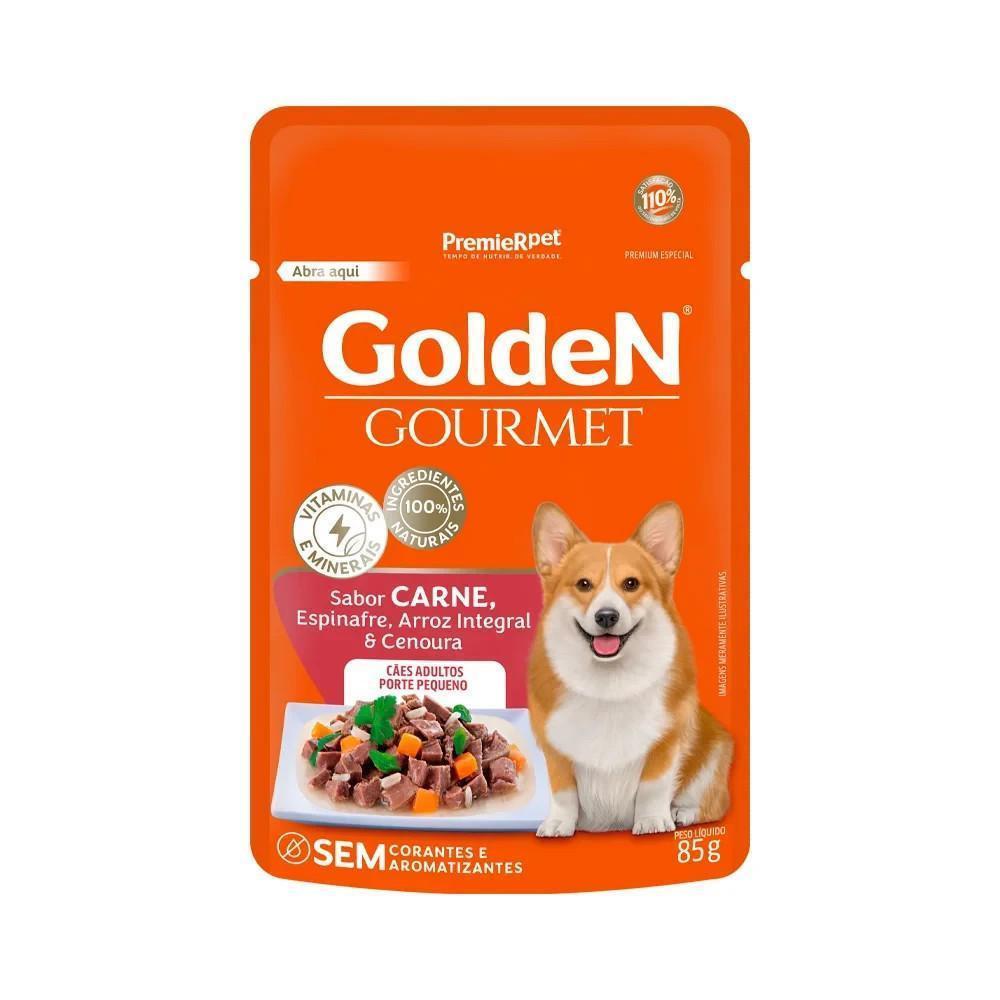 Ração Úmida Golden Gourmet para Cães Adultos Pequeno Porte Sabor Carne Premier Pet 85g - 2