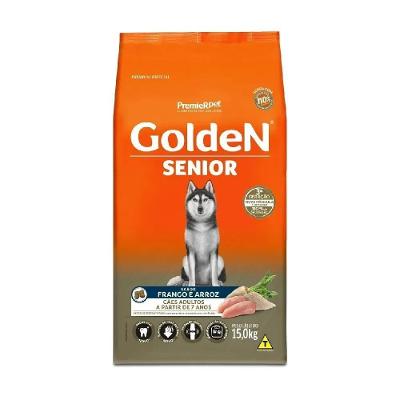 Ração pra Cães Adultos a partir de 7 Anos Golden Formula Senior Frango e Arroz 15Kg