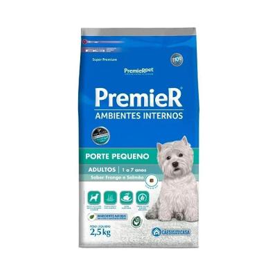 Ração Premier Pet Ambientes Internos Cães Adultos Frango e Salmão 2.5kg