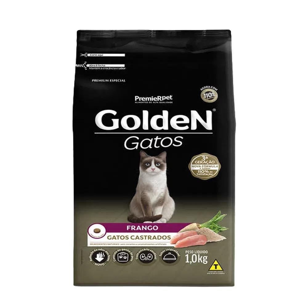 Ração pra Gatos Adultos Castrados Golden Frango 1kg - 1