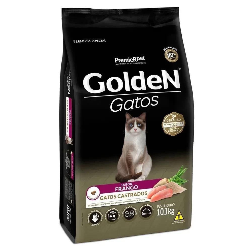 Ração pra Gatos Adultos Castrados Golden Frango 10.1kg - 1