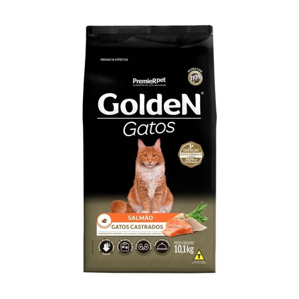 Ração pra Gatos Castrados Golden sabor Salmão 10.1kg - 2