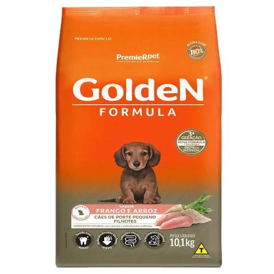 Ração pra Cães Filhotes Raças Pequenas Golden Fórmula sabor Frango e Arroz Mini Bits 3kg
