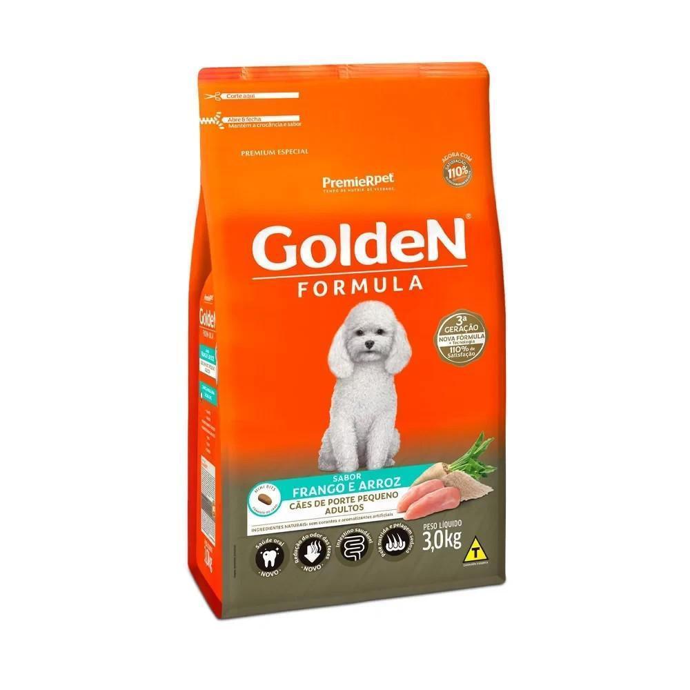 Fórmula Cães Adultos Frango Mini Bits Golden 3Kg - 2