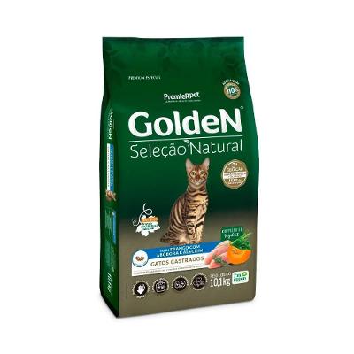 Ração Golden Seleção Natural Gatos Adultos Castrados Abóbora 10,1Kg
