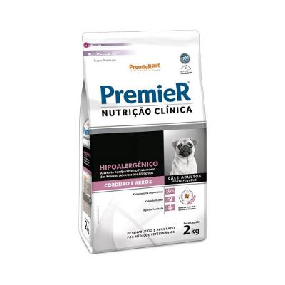 Ração Premier Nutrição Clínica Hipoalergênico Cordeiro e Arroz Cães de Pequeno Porte 2Kg