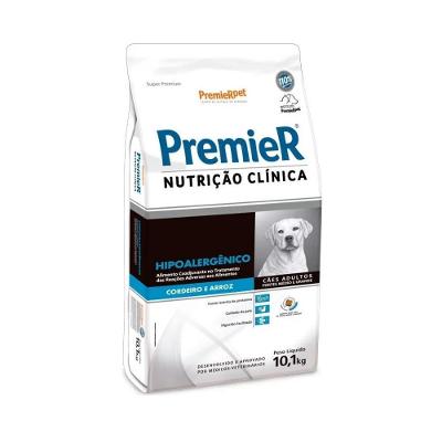 Ração Premier Nutrição Clínica Hipoalergênico Cordeiro e Arroz Cães de Médio e Grande Portes 10,1Kg