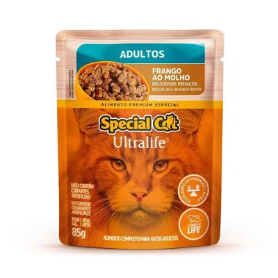 Ração Úmida para Gato Sabor Frango para Gatos Adultos Special Cat 85G