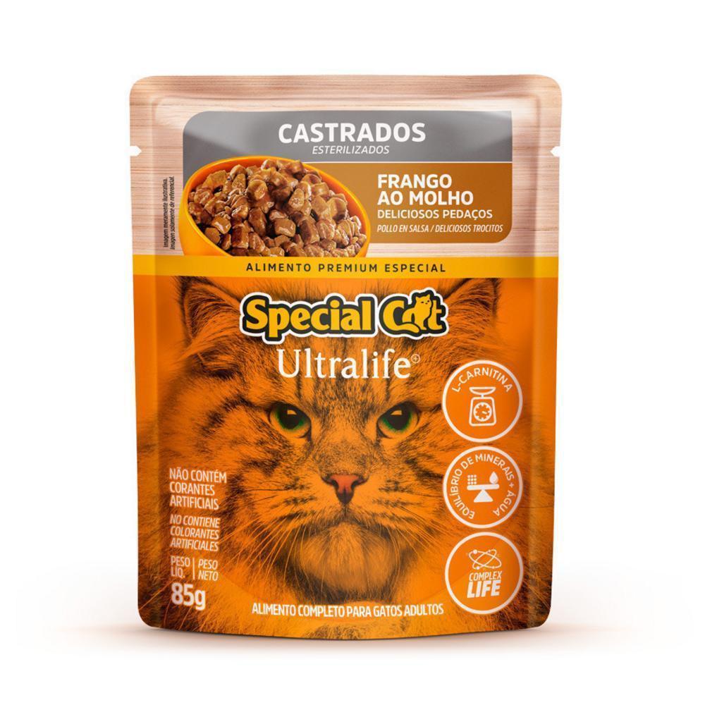 Ração Úmida Special Cat Ultralife para Gatos Castrados Sabor Frango ao Molho 85g - 2