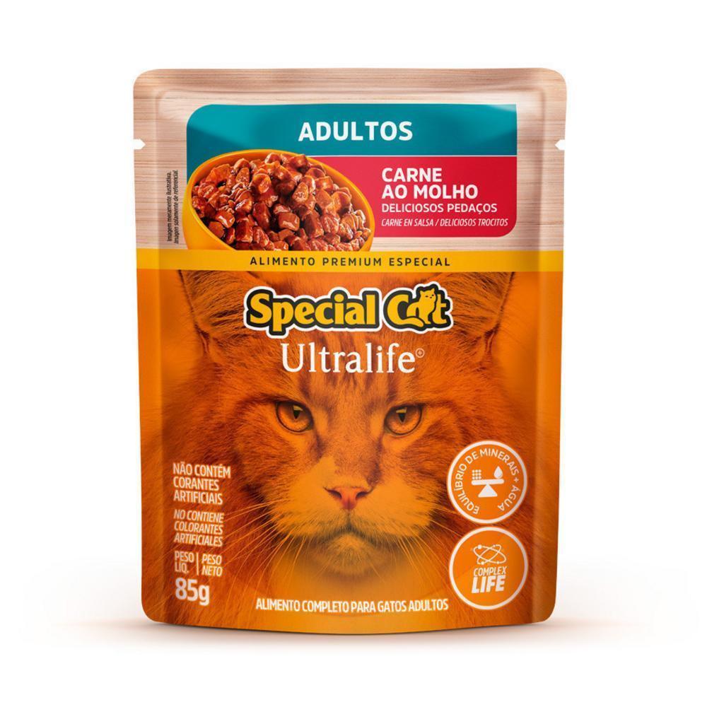 Ração Úmida Special Cat Ultralife para Gatos Adultos Sabor Carne ao Molho 85g - 2