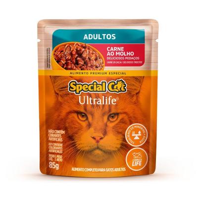Ração Úmida Special Cat Ultralife para Gatos Adultos Sabor Carne ao Molho 85g