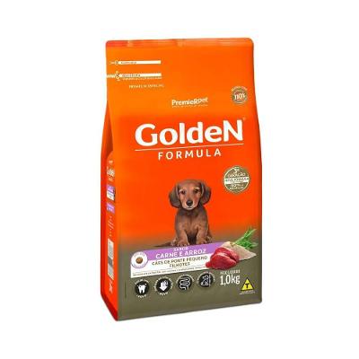 Ração pra Cães Filhotes Raças Pequenas Golden Fórmula sabor Carne e Arroz Mini Bits 1kg