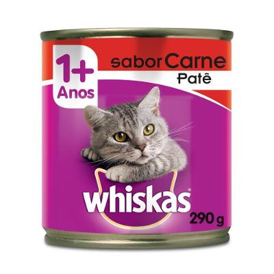 Ração Úmida Lata Patê de Carne para Gatos Adultos 290 g Whiskas