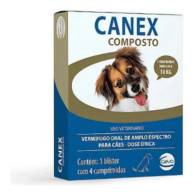 Vermifugo Canex Composto para Cães C/4 Comprimidos Ceva