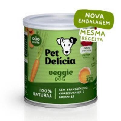 Ração Úmida Natural Veggie Dog Com Ovos para Cães Adultos 320 g Pet Delícia