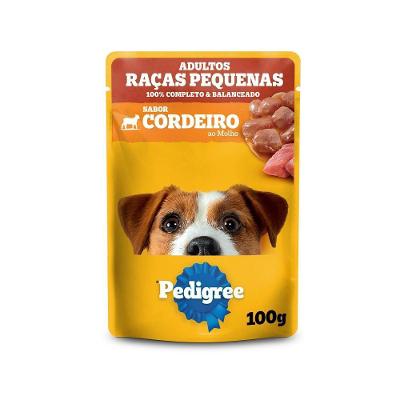 Ração Úmida Sachê Cordeiro ao Molho para Cães Adultos de Raças Pequenas 100g Pedigree