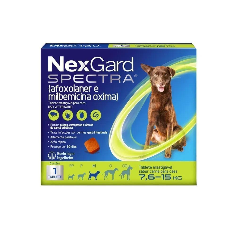 Antipulgas, Carrapatos e Vermífugo para Cães de 7,6 a 15 Kg 1 Comprimido NexGard Spectra - 2