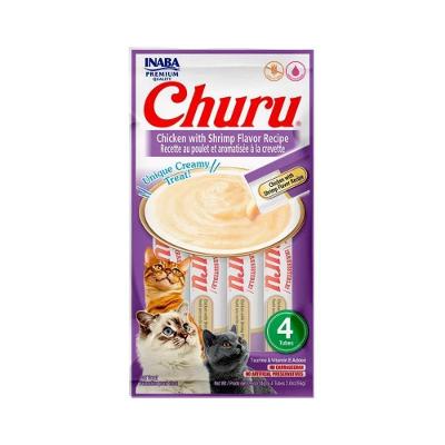 Purê Galinha e Camarão para Gatos 56g Churu