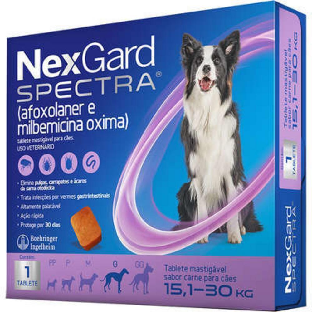 Antipulgas, Carrapatos e Vermífugo NexGard Spectra para Cães de 15,1 a 30 Kg  - 1 comprimido - 2