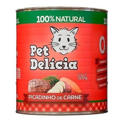 Ração Úmida Picadinho De Carne 320g Gatos Pet Delícia