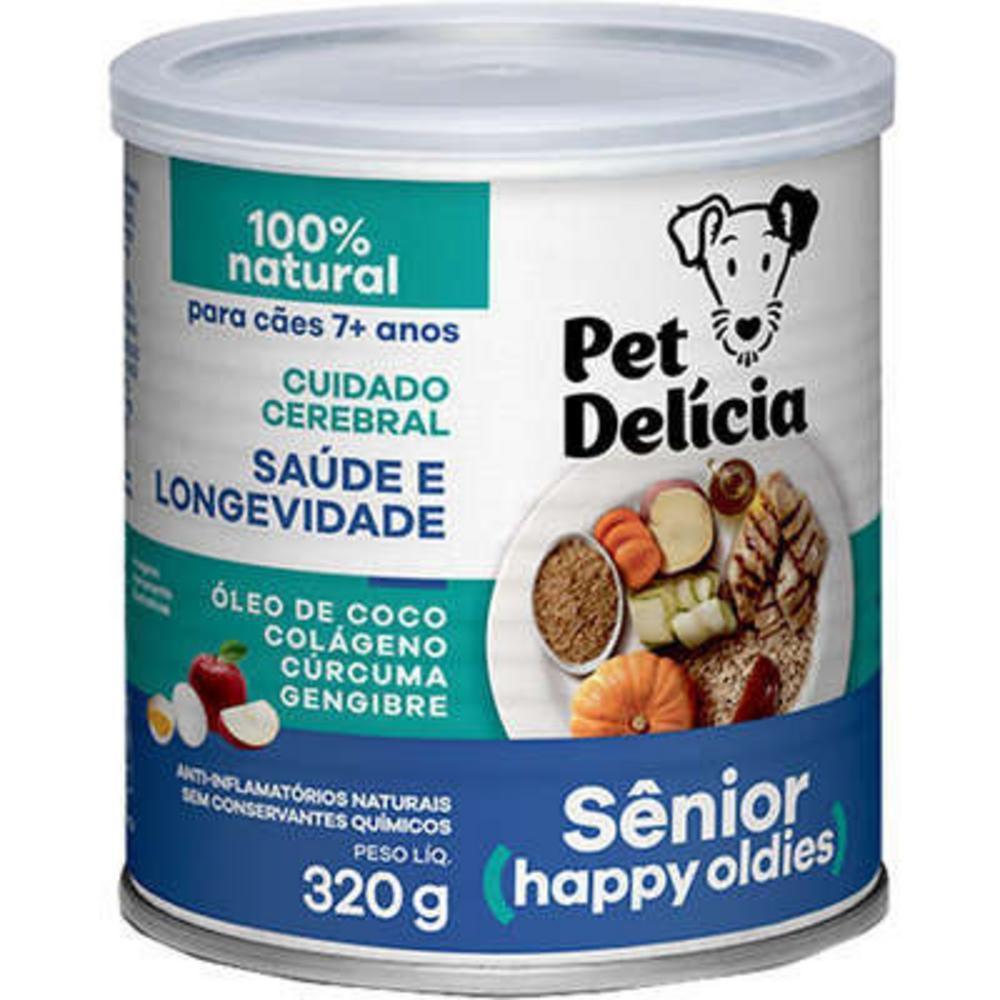 Ração Úmida Natural Happy Oldies com Colágeno para Cães Sênior 7 anos 320g Pet Delícia - 1
