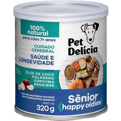 Ração Úmida Natural Happy Oldies com Colágeno para Cães Sênior 7 anos 320g Pet Delícia