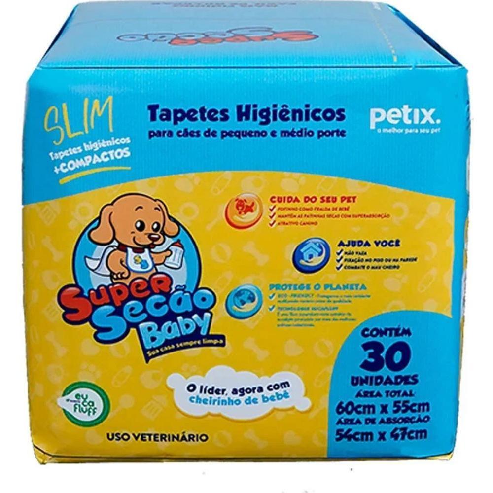 Tapete Higiênico Super Secão Baby Slim Petix com 30Un - 2