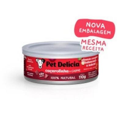 Ração Úmida Natural Pet Delícia Caçarolinha de Carne para Cães Adultos 110 g