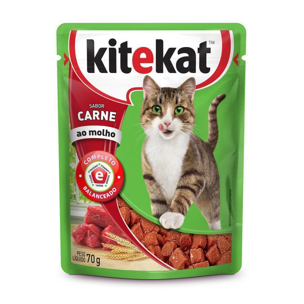 Ração Úmida Kitekat Sachê Carne ao Molho para Gatos Adultos 70 g - 4