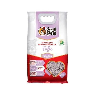Granulado Higiênico Premium Biodegradável Tofu Great Pets Lavanda 2 kg