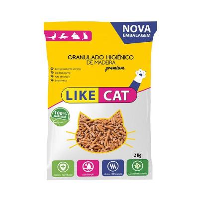 Granulado Higiênico de Madeira Like Cat 2Kg