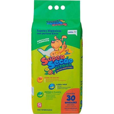 Tapete Higiênico para Cães Supersecão Citrus 80X60cm Petix 30Un