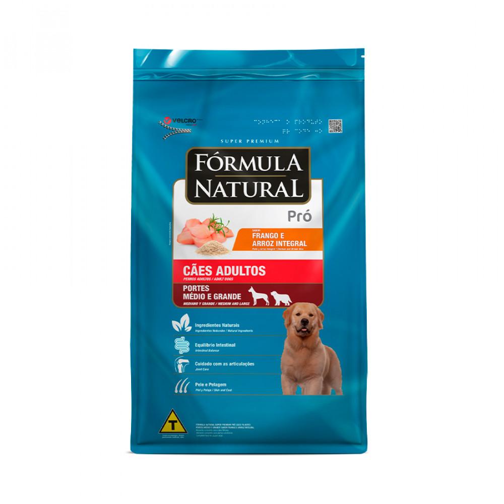 Ração Pró para Cães Adultos de Porte Médio e Grande Sabor Frango e Arroz Integral Fórmula Natural 15kg - 1