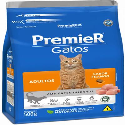 Ração para Ambientes Internos Gatos Adultos Frango Premier 1,5Kg