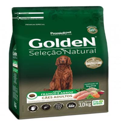 Ração para Cães Adultos Sabor Frango e Arroz Seleção Natural Golden Premier Pet 3Kg