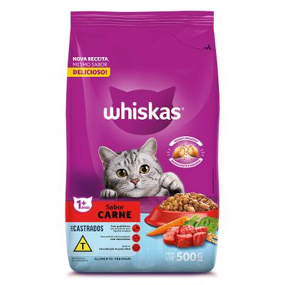Ração Whiskas Carne Gatos Adultos Castrados 900 g