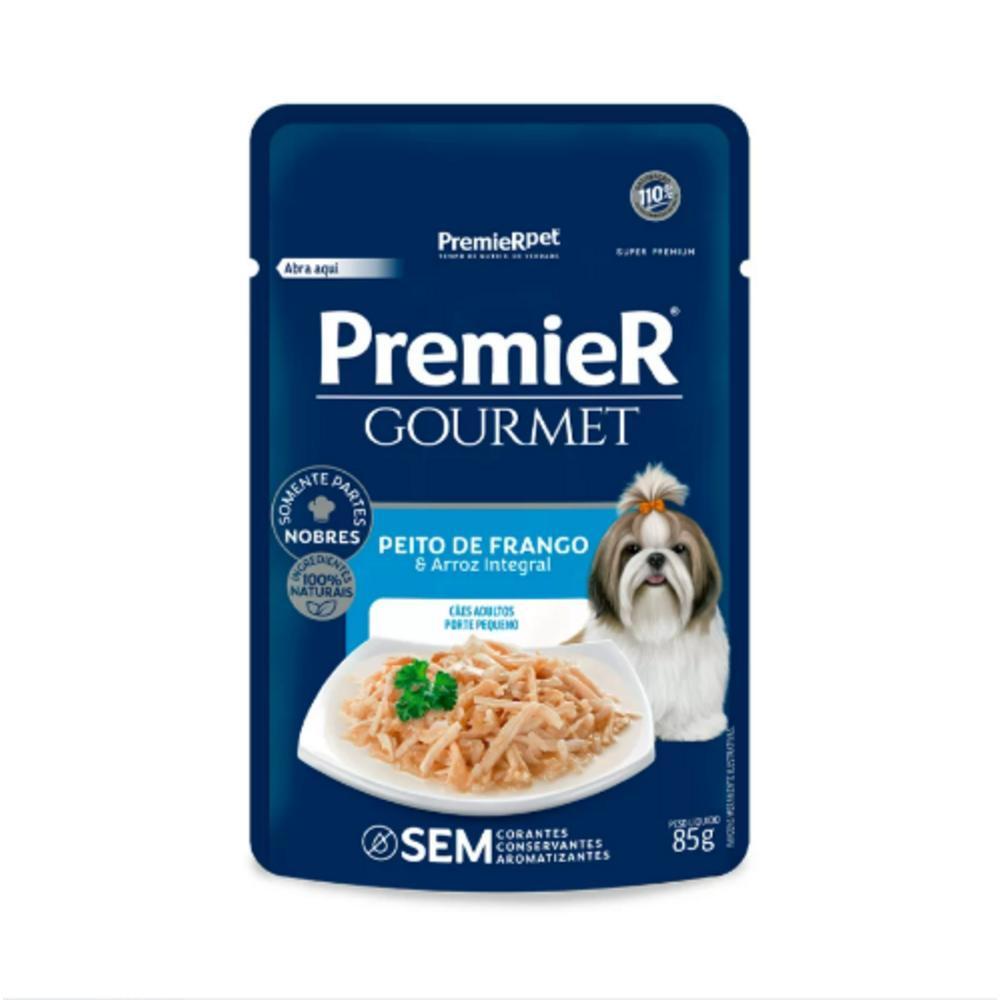 Ração Gourmet Cães Adultos Frango e Arroz Integral 85g Premier - 2