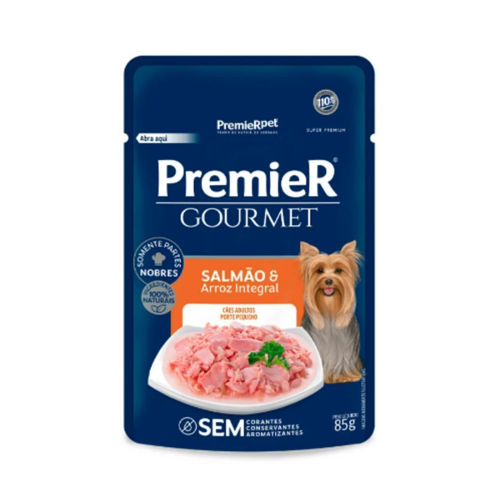 Ração Úmida Premier Gourmet Para Cães Sabor Salmão e Arroz Integral 85g - 1