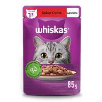 Ração Úmida Sachê Carne ao Molho para Gatos Adultos Whiskas 85g - 1