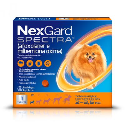 Antipulgas e Carrapatos Spectra para Cães de 2 a 3,5 Kg NexGard