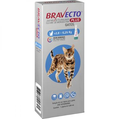 Anti Pulgas Plus para Gatos de 2,8kg a 6,2kg Bravecto
