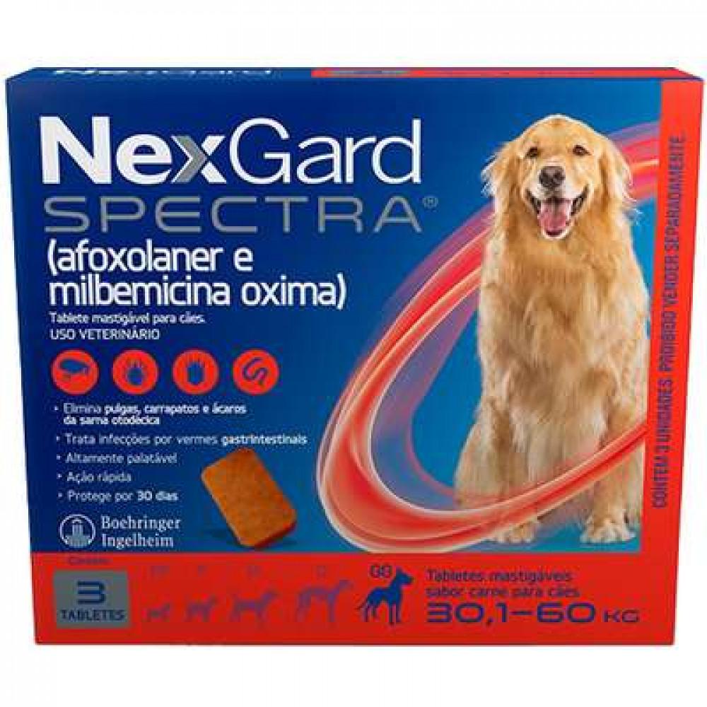 Antipulgas, Carrapatos e Vermífugo Spectra para Cães de 30,1 a 60Kg 3 Tabletes NexGard - 1