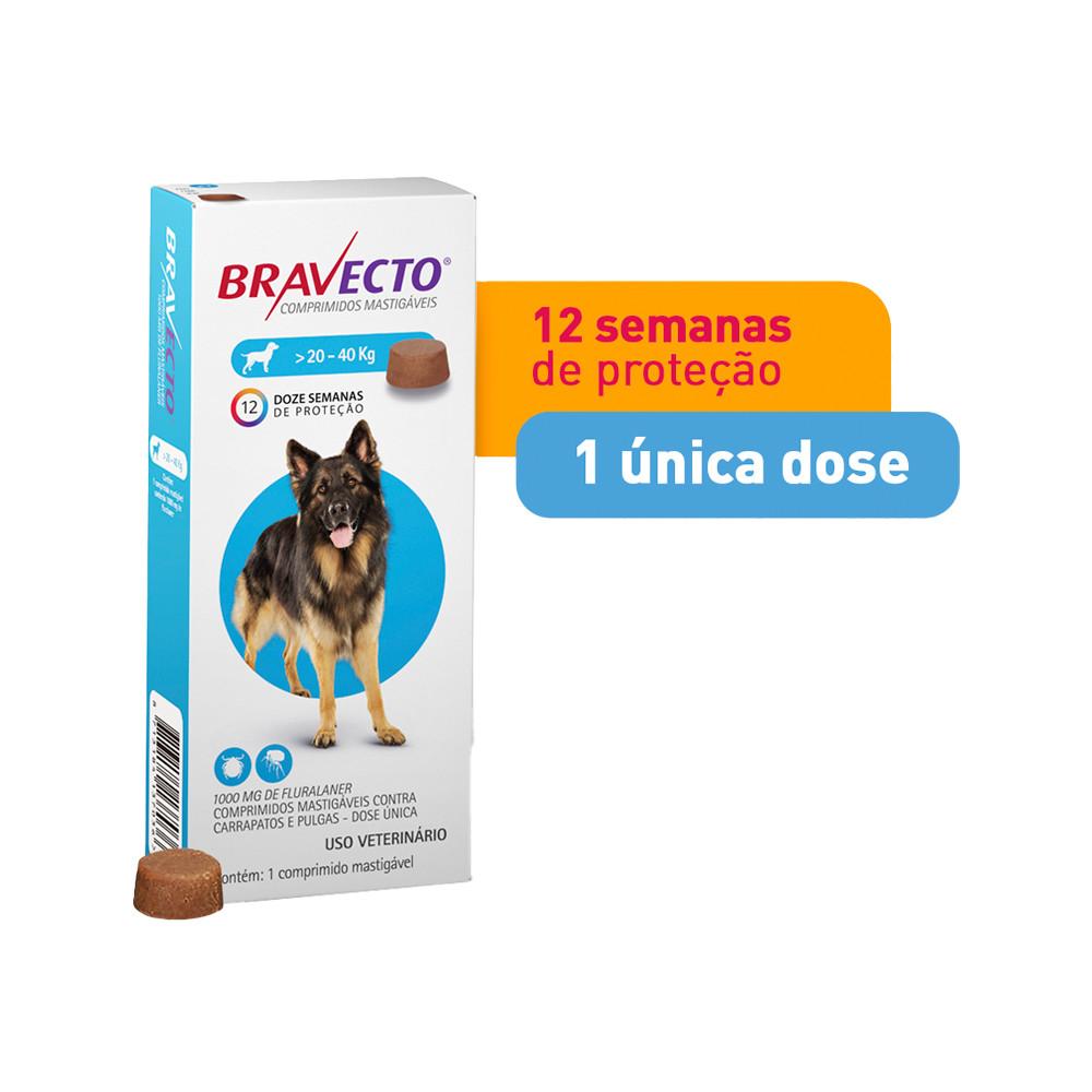 Antipulgas 20 a 40kg 1 Comprimido Bravecto - 1