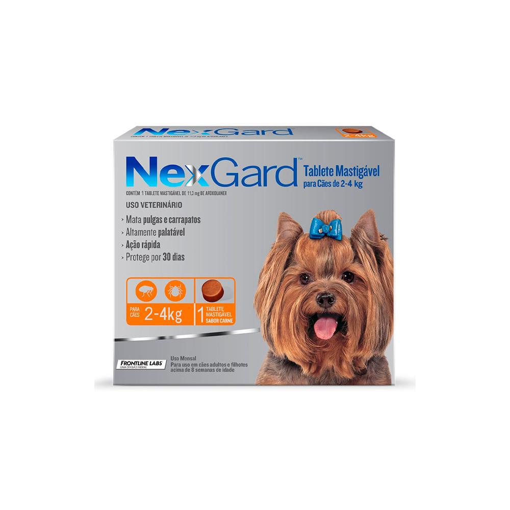 Antipulgas e Carrapatos 11,3 mg para Cães de 2 a 4 Kg 1 comprimido NexGard - 1