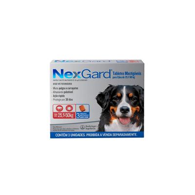 Antipulgas E Carrapatos Combo 25 A 50Kg Com 3 Tabletes Nexgard